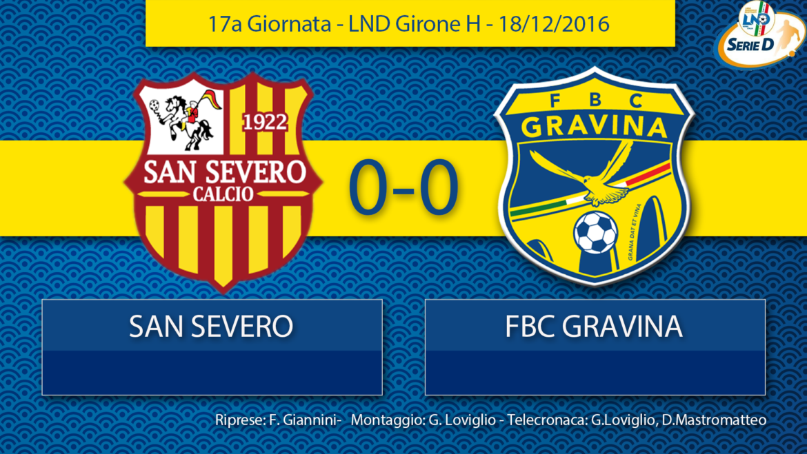 17a Giornata- LND Girone H: San Severo- FBC Gravina