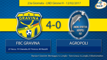 23a Giornata- LND Girone H: FBC Gravina- Agropoli