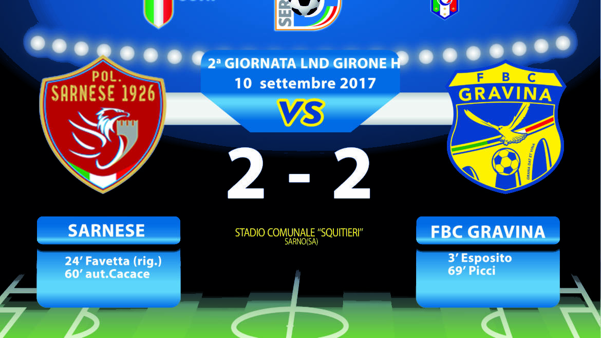 2a Giornata LND Girone H: Sarnese- FBC Gravina