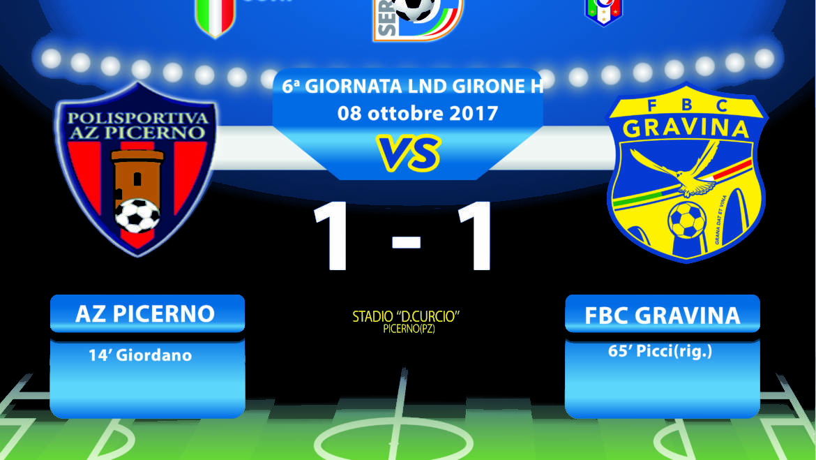 6a Giornata LND Girone H: Az Picerno- FBC Gravina