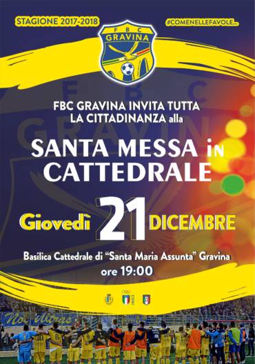 Messa di Natale Giovedì in Cattedrale per la FBC Gravina