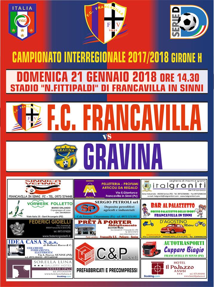 Francavilla- FBC Gravina: info accesso e biglietti