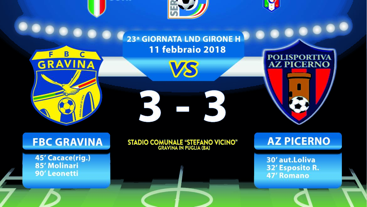 23a Giornata LND Girone H: FBC Gravina- Az Picerno