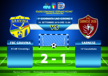 1a Giornata LND Girone H: FBC Gravina- Sarnese