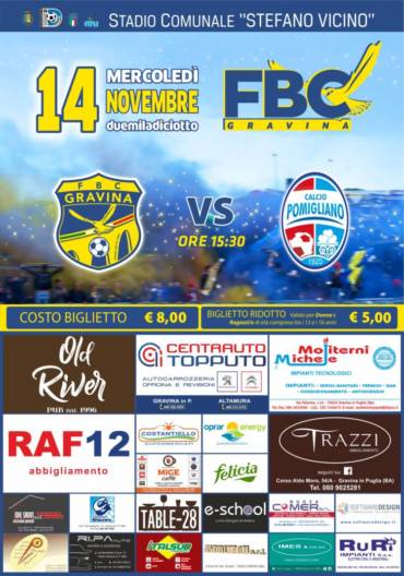 FBC Gravina – Pomigliano, per i gialloblu è l’ora della svolta