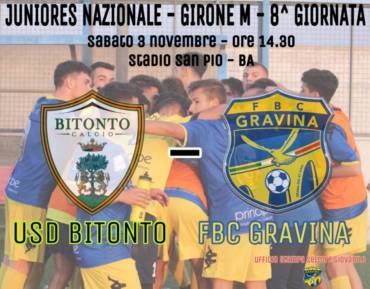 Juniores, contro il Bitonto l’ennesimo big match