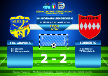 24a Giornata LND Girone H: FBC Gravina – Sorrento