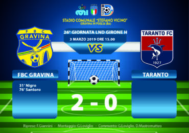 26a Giornata LND Girone H: FBC Gravina – Taranto