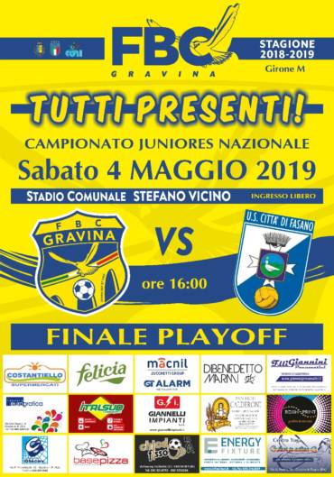 Juniores, sabato c’è la finale playoff tra FBC e Fasano: tutti al Vicino!