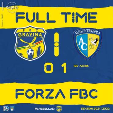 6a Giornata LND Girone H: FBC Gravina – Audace Cerignola