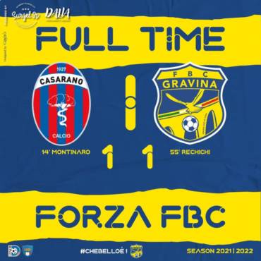 20a Giornata LND Girone H: Casarano – FBC Gravina