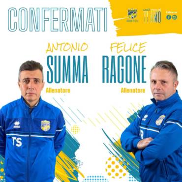 Summa e Ragone confermati sulla panchina della FBC Gravina