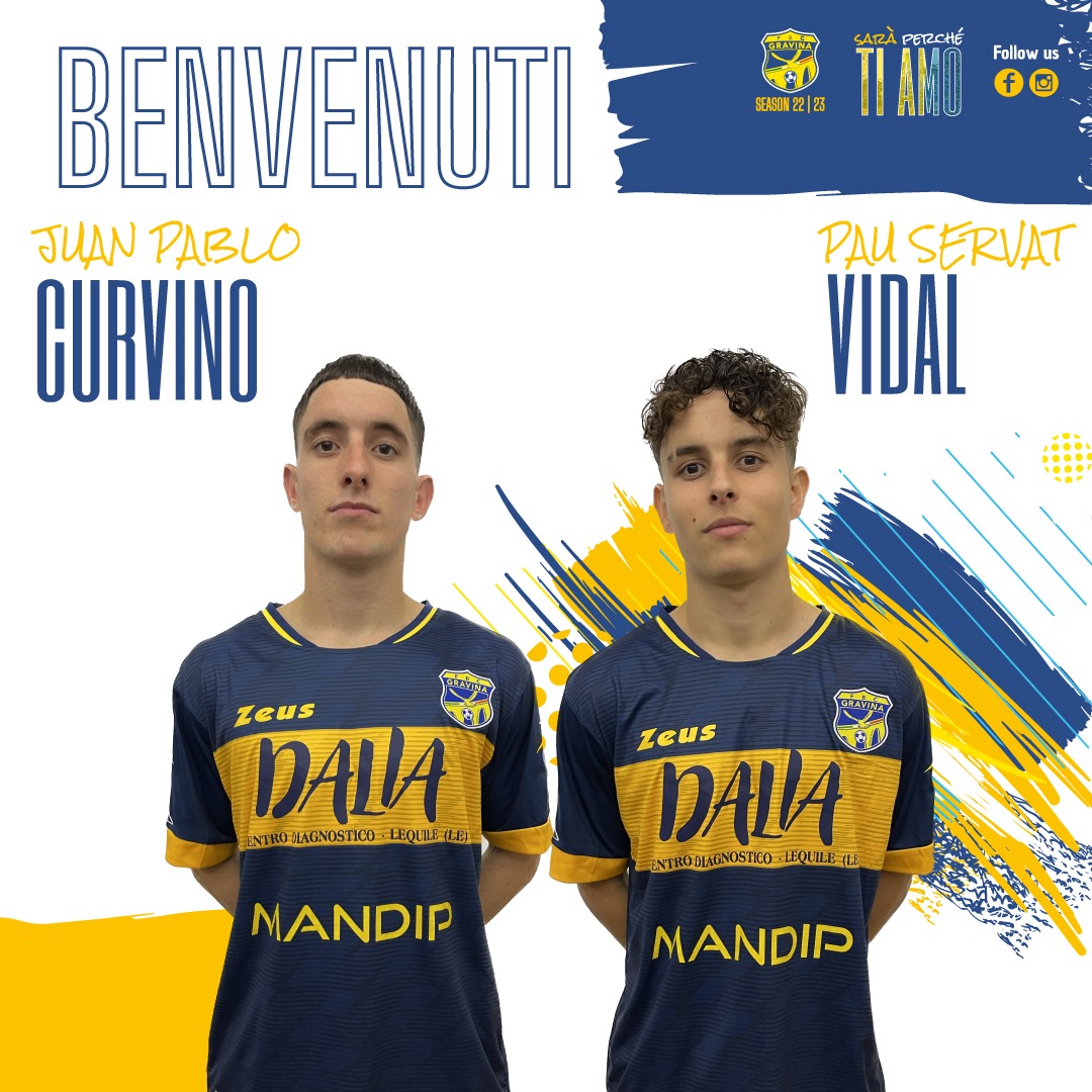 Curvino e Vidal sono nuovi calciatori della FBC Gravina