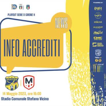 Fbc Gravina – Molfetta: regolamento accrediti stampa